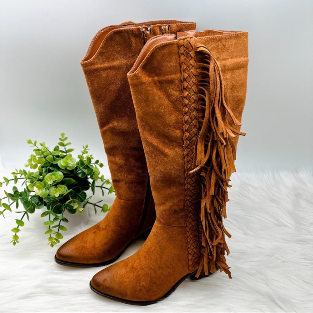 Brand New Size 11 Tall Boots with Fringe